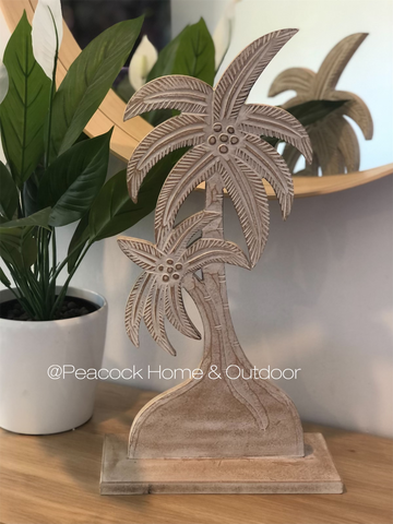 Double Palm Standing - 40cm natural