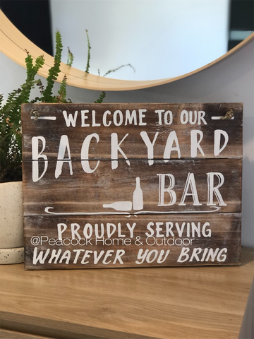 Backyard Bar Sign