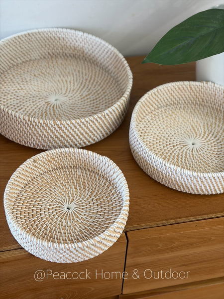 Round Basket White  - 3 sizes