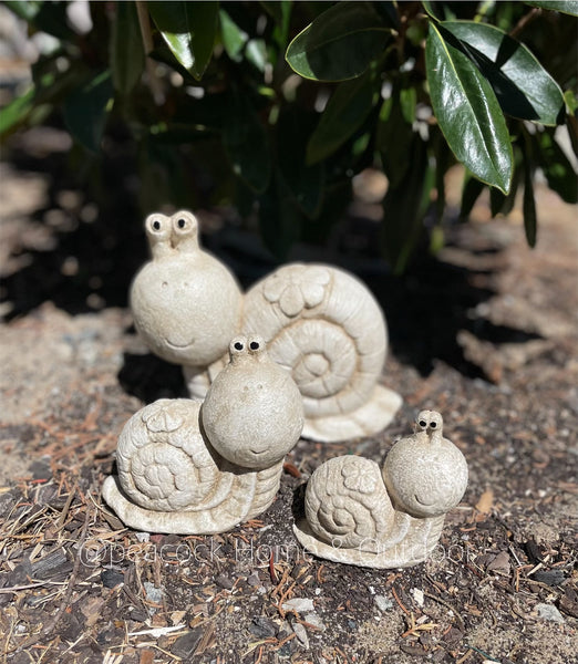 Set of 3 Snails - cream