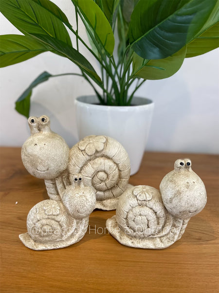 Set of 3 Snails - cream