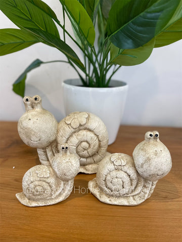 Set of 3 Snails - cream