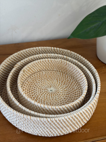 Round Basket White  - 3 sizes