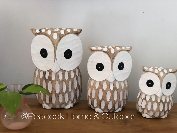 Wooden Owl - medium