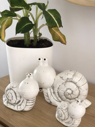 Set of 3 Snails - white